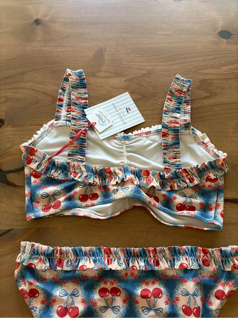 NWT Konges Sløjd Cherry Bow Blue Maya Bikini Grs 2PC Multiple Sizes